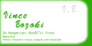 vince bozoki business card